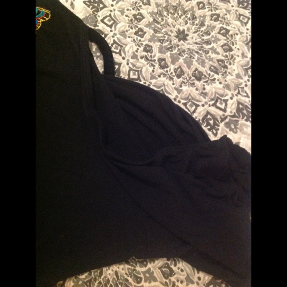 Black beaded Cold-Shoulder Dolman XL Top - Picture 4 of 7